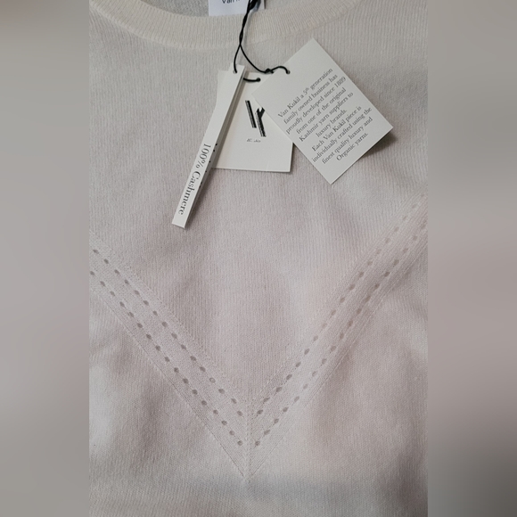 Van Kukil Round Neck Sweater 100% Cashmere-Creme XL - Picture 7 of 9
